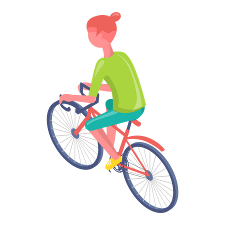 Girl riding bicycle  Illustration