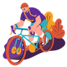 girl enjoy bicycle illustration
