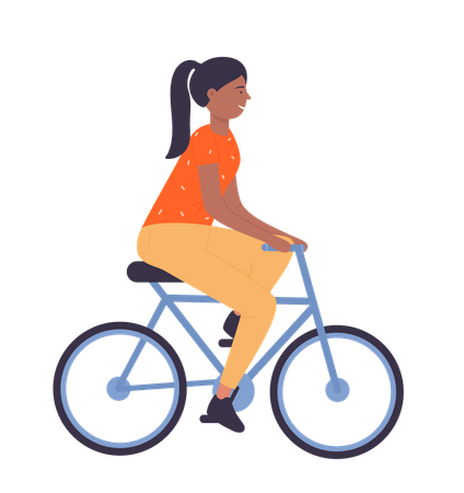 Girl riding cycle  Illustration