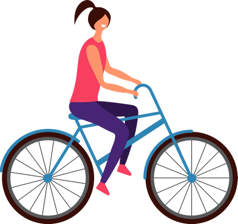 Girl riding cycle  Illustration