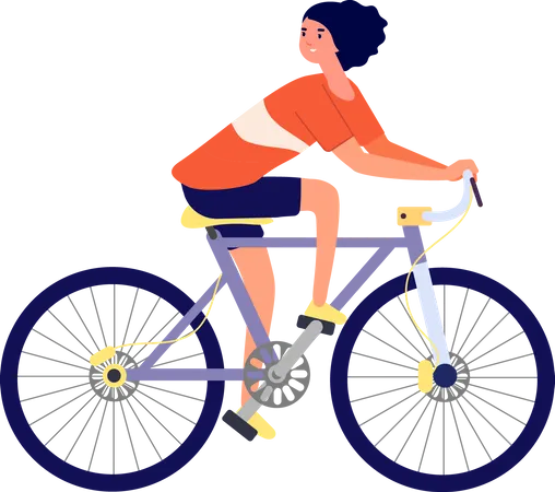 Girl riding cycle  Illustration