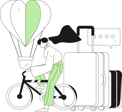 Girl riding cycle  Illustration