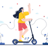 illustration for scooter riding