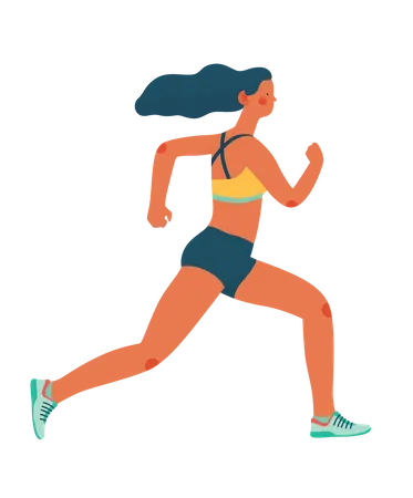 Girl running Illustration
