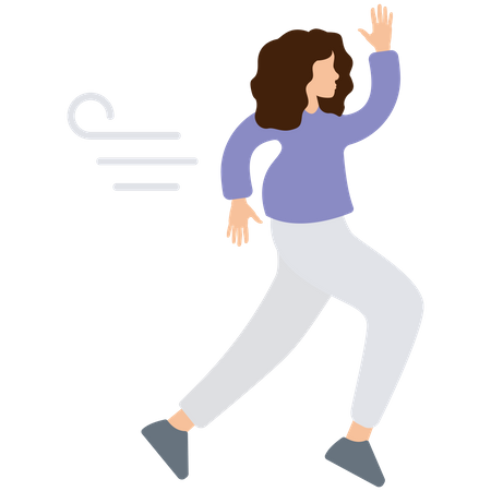 Girl Running Illustration