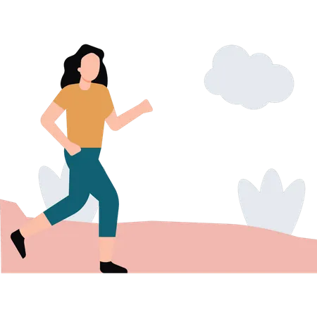 Girl running  Illustration