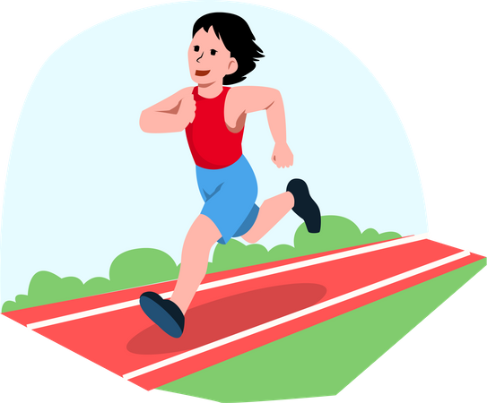Girl Running  Illustration