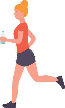 Girl running at morning  Illustration