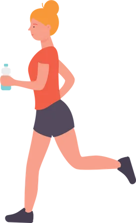 Girl running at morning  Illustration