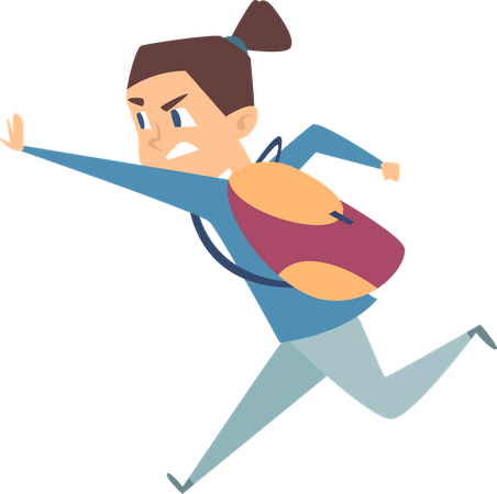 Girl running away from bully  Illustration