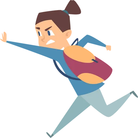 Girl running away from bully  Illustration