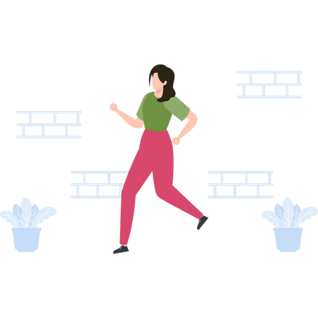 Girl running for exercise  Illustration