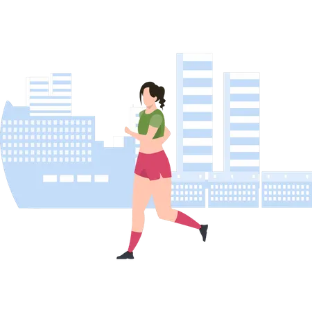 Girl running for exercise  Illustration