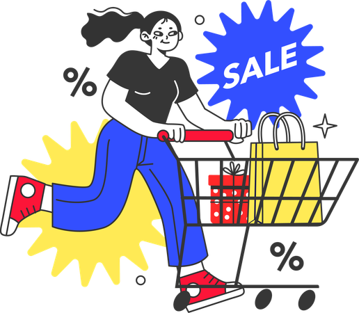 Girl running for sale  Illustration