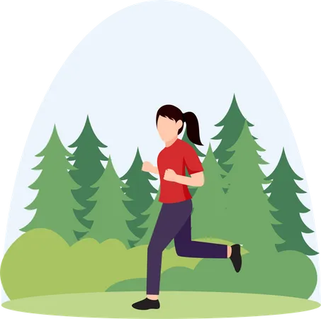 Girl Running  Illustration