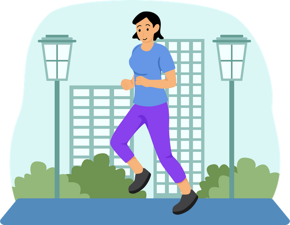 Girl Running  Illustration