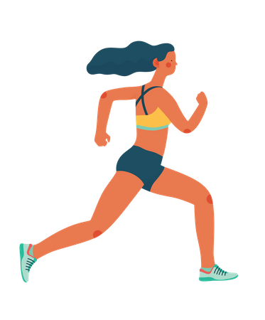 Girl running  Illustration