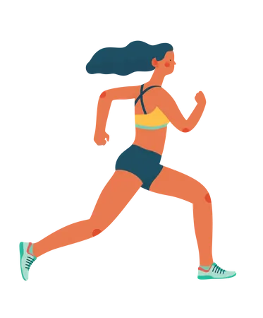 Girl running  Illustration