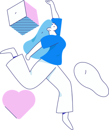 Girl running  Illustration