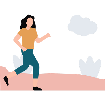 Girl running  Illustration