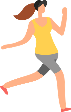 Girl running in marathon Illustration