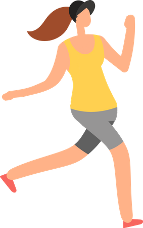 Girl running in marathon  Illustration