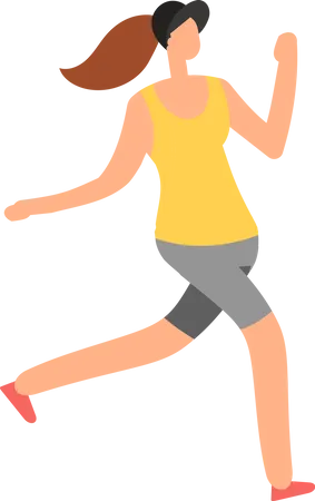 Girl running in marathon  Illustration