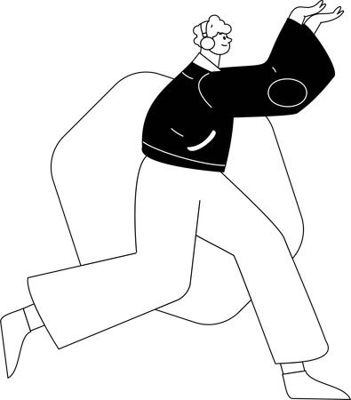 Girl running in morning  Illustration