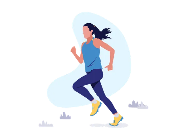 Girl running in race  Illustration