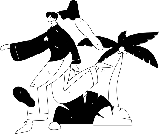 Girl running with butterfly  Illustration