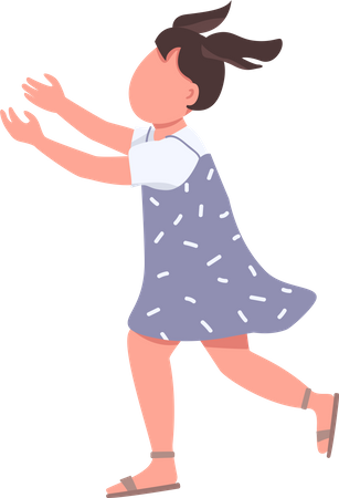 Girl running with stretched arms for hugging  Illustration