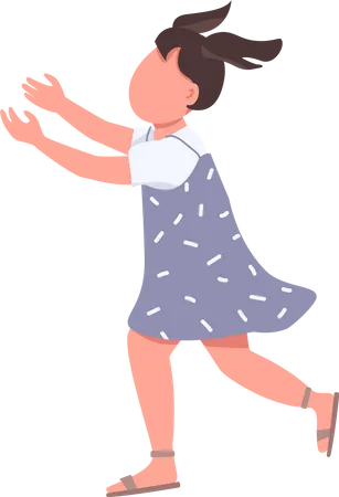Girl running with stretched arms for hugging  Illustration