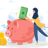 money in piggy bank illustration svg