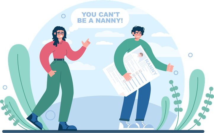 Girl say you can't be nanny  イラスト