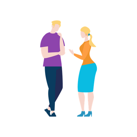 Girl saying to boy  Illustration