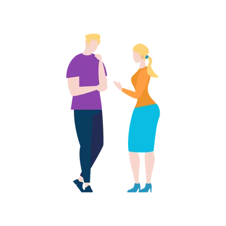 Girl saying to boy  Illustration