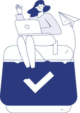 Girl scheduling business Management  Illustration