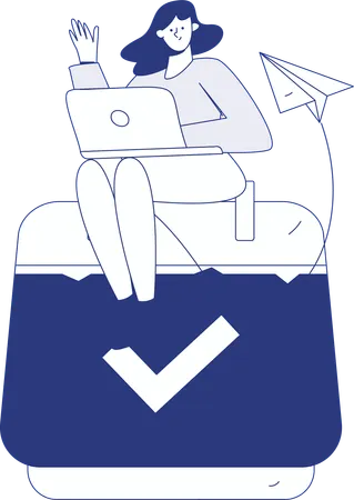 Girl scheduling business Management  Illustration