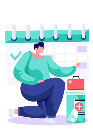 Girl scheduling treatment procedure  Illustration