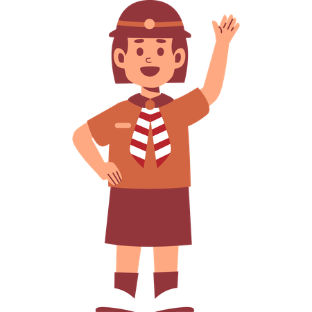 Girl Scout say hello  Illustration