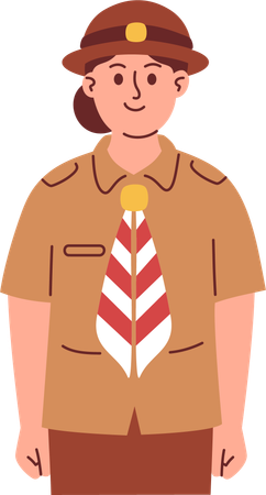 Girl scout wearing uniform  Illustration