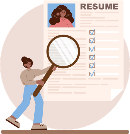 Girl search female candidate  Illustration