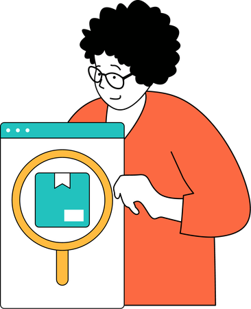 Girl searches of data  Illustration