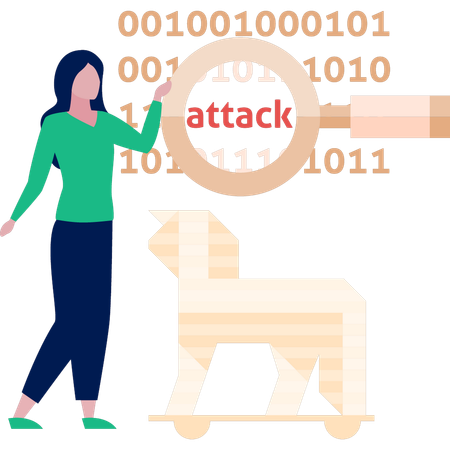 Girl searching for business coding  Illustration