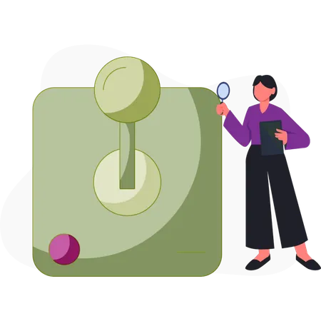 Girl  searching joystick  Illustration