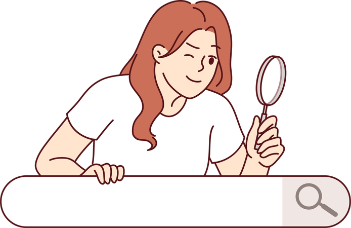 Girl searching on web  Illustration