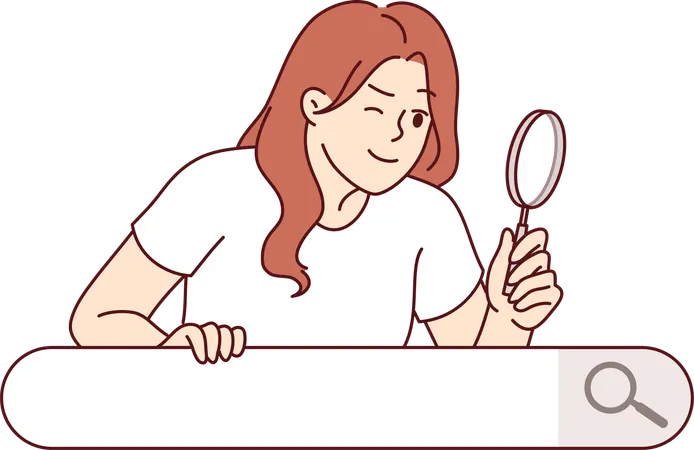 Girl searching on web  Illustration