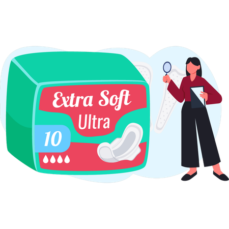 Girl  searching ultra soft pad  Illustration