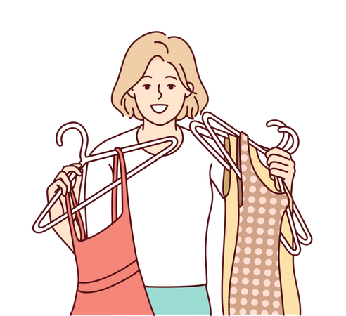 Girl select dress  Illustration