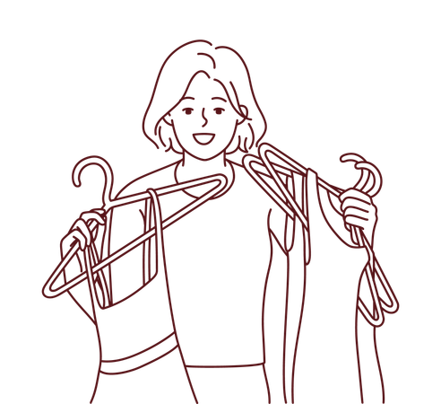 Girl select dress  Illustration